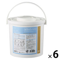 ウェットティッシュ アルコール 雑巾のように使える 超大判ウェットシート ウィルス除去 バケツタイプ 大容量 1セット（1個（100枚入）×6）コクヨ