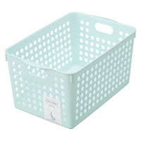 【収納ボックス】 イノマタ化学 ストックバスケットディープ ライトブルー 4577 1セット（1個×10）