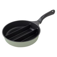 センターエッグトリプルパン mini 20cm オリーブ A-78052 1個 仕切りフライパン IH・ガス火対応 アーネスト