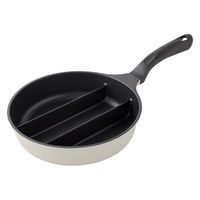 センターエッグトリプルパン mini 20cm ミルク A-78054 1個 仕切りフライパン IH・ガス火対応 アーネスト