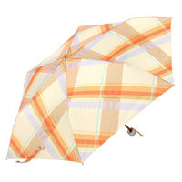 晴雨兼用 ビッグタータンチェックミニ傘 オレンジ studio CLIP