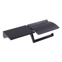 エスコ ワンハンド/トイレットペーパーホルダー(棚付/マットブラック) EA638LD-48 1個（直送品）