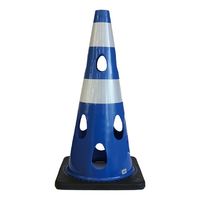 エスコ φ360x700mm 穴あきカラーコーン(ブルー/5本) EA983FT-842A 1組（直送品）