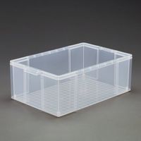 エスコ 430x650x230mm/50L 収納ケース(クリア/フタ無/4個) EA506MH-12BA 1セット（直送品）