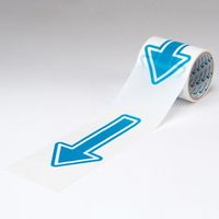 エスコ 100mmx10m 誘導用矢印テープ(床・壁面用/青) EA944RR-53 1巻（直送品）