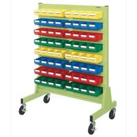 エスコ 960x560x1300mm パーツトレーラック(片面/64個) EA957AF-3 1台（直送品）