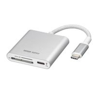 エスコ USB3.2 カードリーダー(USB PD充電対応/Type C) EA764A-196 1個（直送品）