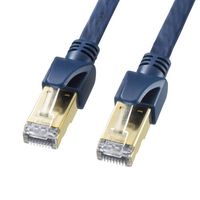 エスコ 10.0m フラットLANケーブル(CAT6A・半田式)[ネイビー EA764BB-396 1本（直送品）