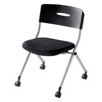 エスコ 折畳み椅子(キャスター付/ブラック) EA956XC-80 1脚（直送品）