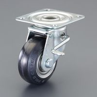 エスコ 75mm キャスター(自在金具/Wストッパー/高導電) EA986PN-321 1個（直送品）