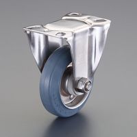 エスコ 125mm キャスター(ゴム車/固定/ステンレス製) EA986PN-334 1個（直送品）