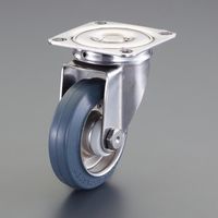 エスコ 125mm キャスター(ゴム車/自在/ステンレス製) EA986PN-344 1個（直送品）