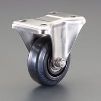 エスコ 130mm キャスター(ゴム車/固定/ステンレス製) EA986PN-363 1個（直送品）