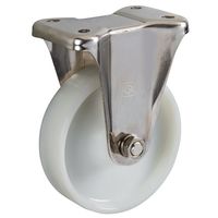 エスコ 150mm キャスター(ナイロン車/固定/ステンレス製) EA986PN-394 1個（直送品）