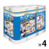 日本製紙クレシア スコッティファイン　洗って使えるペーパータオル　洗える　70カット6ロール 35358 1セット（24ロール：6ロール入×4パック）