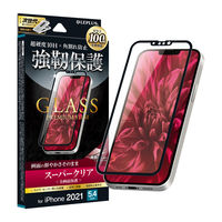 iPhone 13 mini ガラスフィルム 液晶保護フィルム 全画面保護 ソフトフレーム スーパークリア（直送品）