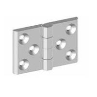エスコ 76x 50mm フラットヒンジ(亜鉛ダイキャスト/6個穴) EA951CY-750C 1セット(5個)（直送品）