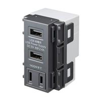 エスコ（esco） USB給電用コンセント（AC一体形/グレー） 1個 EA940CF-87（直送品）