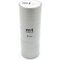 カモ井加工紙 mt マスキングテープ 8P（8巻セット）ストライプ・シルバー [幅15mm×7m] MT08D146R 1個