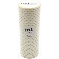 mt マスキングテープ 8P（8巻セット）ドットＳ・金 [幅15mm×7m] MT08D151R 1個 カモ井加工紙（直送品）