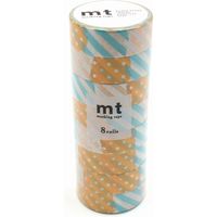mt マスキングテープ 8P（8巻セット）つぎはぎ [幅15mm×7m] MT08D カモ井加工紙