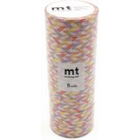 mt マスキングテープ 8P（8巻セット）スラッシュ・レッド [幅15mm×7m] MT08D218R 1個 カモ井加工紙（直送品）