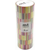 mt マスキングテープ 8P（8巻セット）マルチボーダー [幅15mm×7m] MT08D カモ井加工紙
