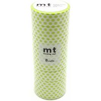 mt マスキングテープ 8P（8巻セット）ドット・ライム [幅15mm×7m] MT08D362R 1個 カモ井加工紙（直送品）