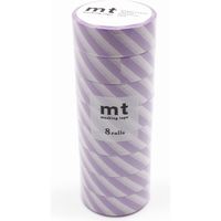 mt マスキングテープ 8P（8巻セット）ストライプ・ライラック [幅15mm×7m] MT08D376R 1個 カモ井加工紙（直送品）