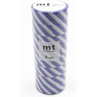 mt マスキングテープ 8P（8巻セット）ストライプ・ブルー [幅15mm×7m] MT08D375R 1個 カモ井加工紙（直送品）