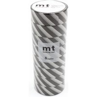 mt マスキングテープ 8P（8巻セット）ストライプ・ブラック２ [幅15mm×7m] MT08D380R 1個 カモ井加工紙（直送品）