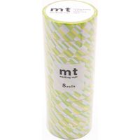 mt マスキングテープ 8P（8巻セット）ブロックストライプ・グリーン [幅15mm×7m] MT08D439 1個 カモ井加工紙（直送品）