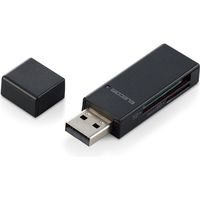 エレコム カードリーダー/スティックタイプ/USB2.0対応/SD+microSD対応/ブラック MR-D205BK 1個
