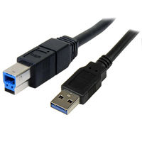 Startech.com SuperSpeed USB 3.0ケーブル(A-B)3m オス/オス USB3SAB3MBK 1個