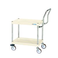 サカエ CSパールワゴン(中量タイプ/サイレントエラストマー車/H600/2段/キャスターバンパー付) CSP-7562HTSEBPI 1台（直送品）