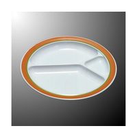 国際化工 丸三つ仕切皿 Yオレンジ 受 E 19-YO 1個 64-7769-76（直送品）