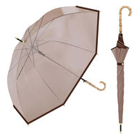 ラクスルクラフツ NT バンブーカラービニールジャンプ傘(ブラウン) 43080001 1セット(3本)（直送品）