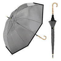 ラクスルクラフツ NT バンブーカラービニールジャンプ傘(ブラック) 43080003 1セット(3本)（直送品）