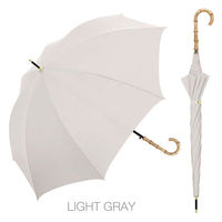 ラクスルクラフツ NT 8本骨バンブー無地ジャンプ傘(ライトグレー) 43080008 1セット(3本)（直送品）