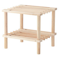 不二貿易 マルチフリーラック ハーフ 2段 ナチュラル 724939 1個（直送品）