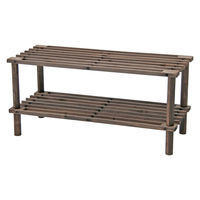 不二貿易 マルチフリー&シューズラック2段 ブラウン 791016 1個（直送品）