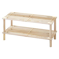 不二貿易 マルチフリー&シューズラック2段 ナチュラル 791030 1個（直送品）