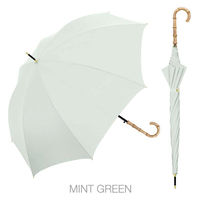 ラクスルクラフツ NT 8本骨バンブー無地ジャンプ傘(ミントグリーン) 43080006 1セット(3本)（直送品）