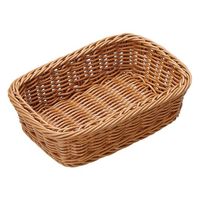 萬洋 樹脂バスケット 角型 茶 91ー097B 62-6581-73 1個（直送品）