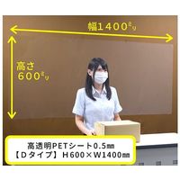 アズワン 吊り下げパーテーション Dタイプ H600×W1400 高透明PET樹脂 64-4048-45 1枚（直送品）