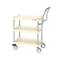 サカエ CSパールワゴン(中量タイプ/サイレントエラストマー車/H880/3段/キャスターバンパー付) CSP-7583HTSEBPI 1台（直送品）