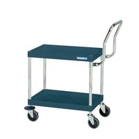 サカエ CSパールワゴン(中量タイプ/サイレントエラストマー車/H600/2段/キャスターバンパー付) CSP-6062HTSEBPD 1台（直送品）