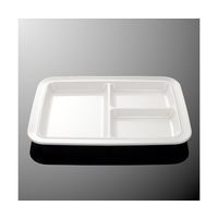 国際化工 三つ仕切長角プレート ホワイトC E 193-IWC 1個 64-7771-61（直送品）