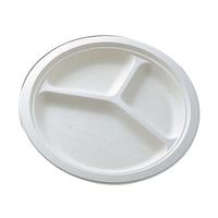 大黒工業 パルプモールド容器(50枚入)プレート三仕切 MMー1 61-6741-21 1組(50枚)（直送品）