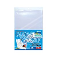 カクケイ クリアポケット A6(KG) 30枚入 62-9765-46 1セット(30枚)（直送品）